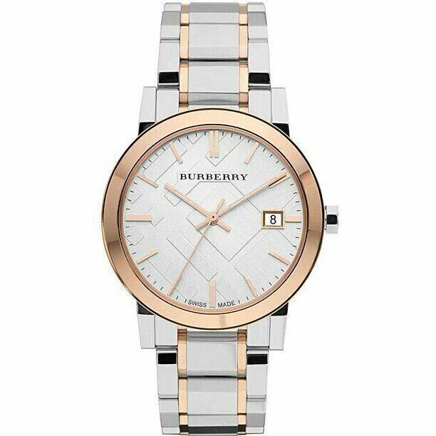 Burberry City BU9006 Stainless Steel Rose Plated 38 mm Unisex Watch - Dial: Silver, Band: Silver, Bezel: