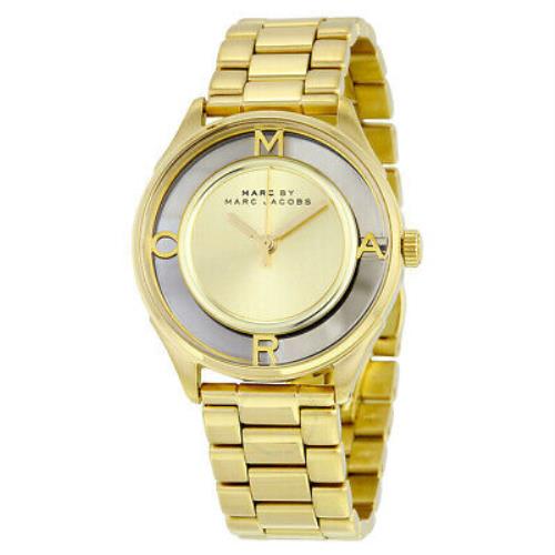 Marc By Marc Jacobs Tether Women`s Gold Tone Watch MBM3413