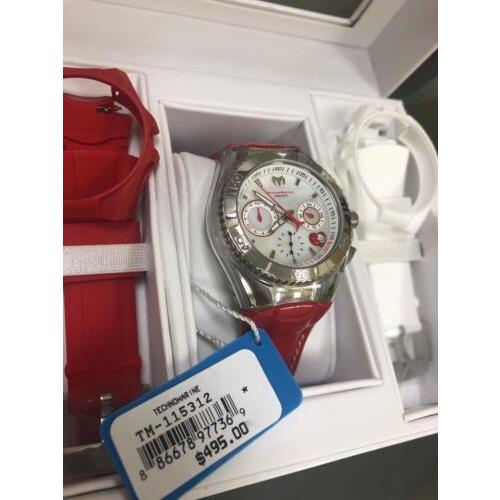 TechnoMarine watch  - White Dial, Red Band, Red Bezel 1