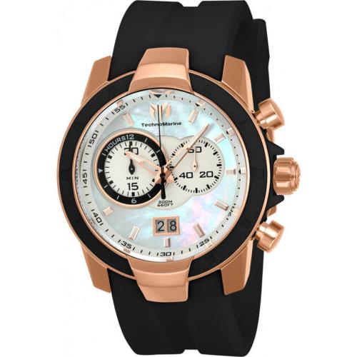 Technomarine UF6 Men`s 45mm Mop Dial Rose Gold Swiss Chronograph Watch TM-615010