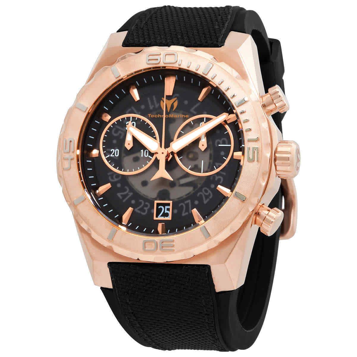 Technomarine Reef Chronograph Quartz Black Dial Men`s Watch TM-519011