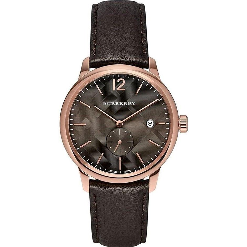 Burberry BU10012 The Classic Round 40 mm Men`s Watch - Dial: , Band: Brown, Bezel: Brown