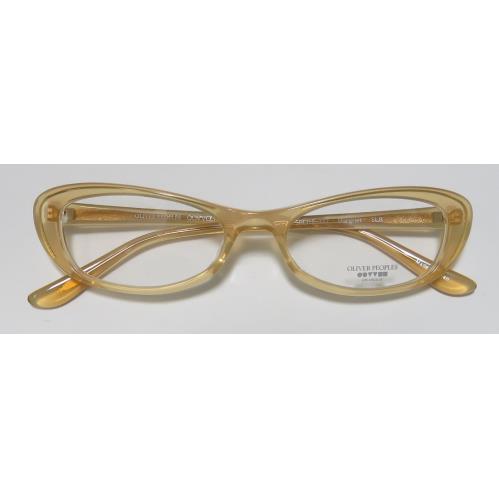 Oliver Peoples Margriet Beautiful Cat Eyes Eyeglass Frame/glasses/eyewear Transparent Yellow / Gold