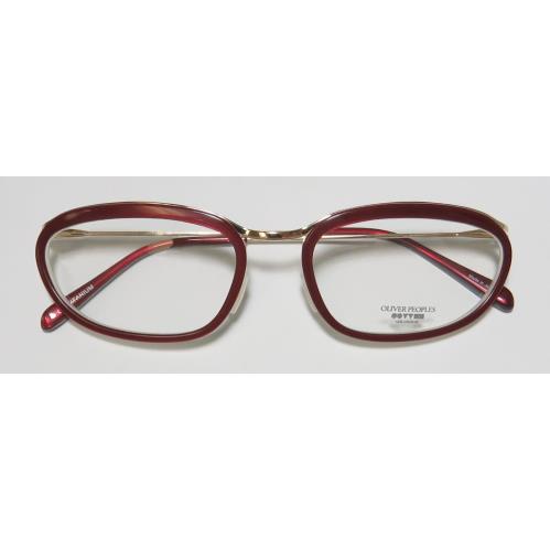 Oliver Peoples Massine Titanium Made IN Japan Eyeglass Frame/glasses/eyewear Merlot / Gold