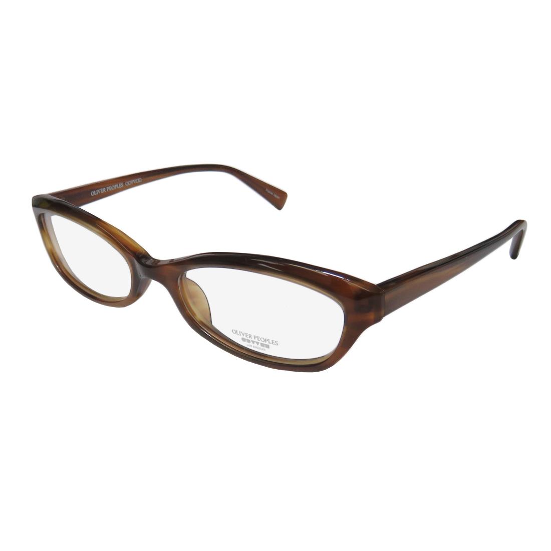 Oliver Peoples Marceau Stunning Sleek Cat Eye Eyeglass Frame/glasses/eyewear Caramel