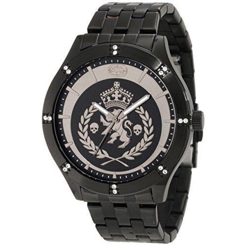 Marc Ecko Black Tone S/steel Crystal Bold Graphics Detailed Watch E8M035MV