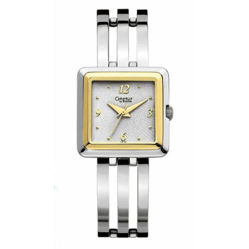 Bulova Caravelle 45L100 Ladies Casual Watch Silver Dial S/s Gold Plated Analog