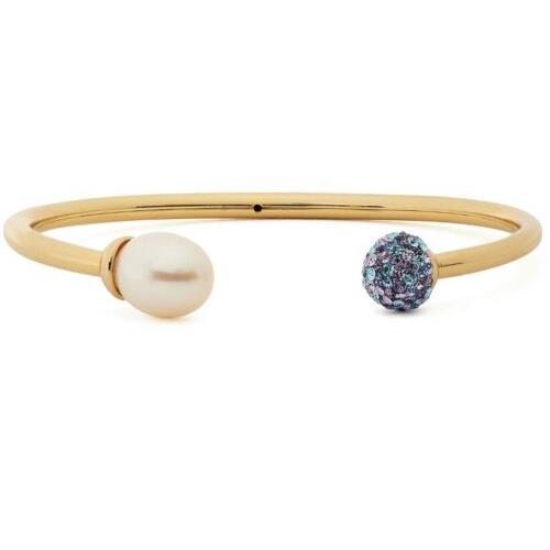 Kate Spade Gold Tone Fresh Water Pearl Fireball Cuff Bracelet JM506