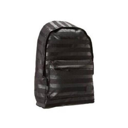 Nixon Principle II Black Shinny Metallic Striped Zipper Compartment Backpack