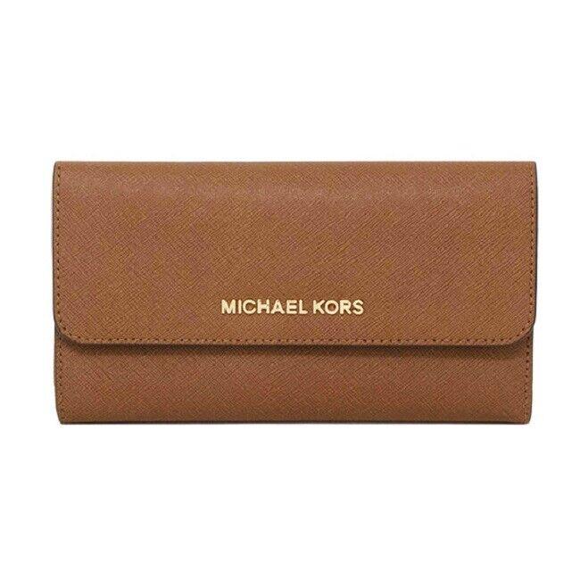 Michael Kors Jet Set Travel Large Trifold Leather Wallet Luggage