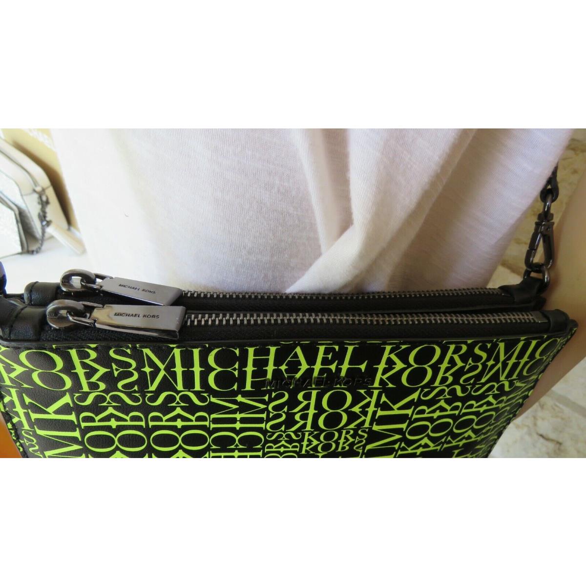 Michael kors black best sale and neon green purse