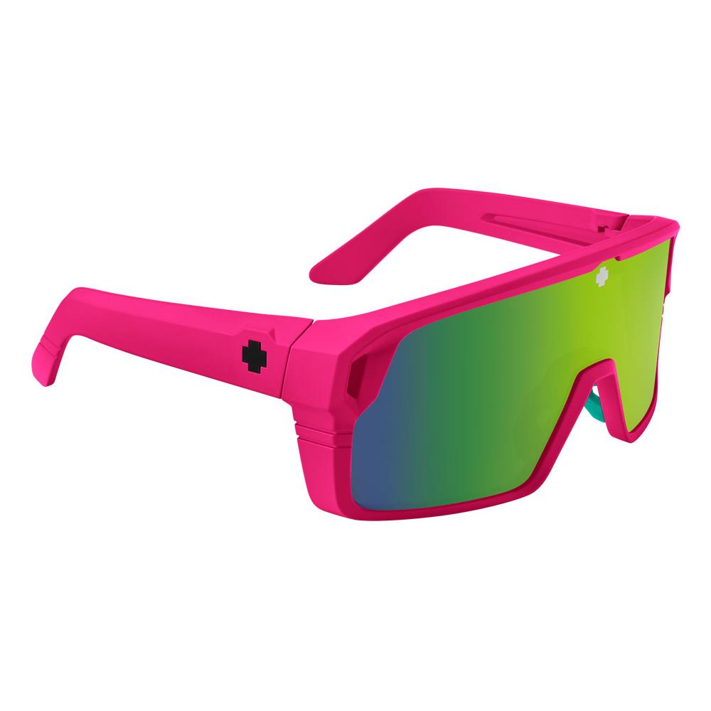 Spy Optic Monolith Sunglasses -new- Spy Happy Lens - Style Tech Power Combo Mat Neon Pink / Bronze w Light Green Mirror