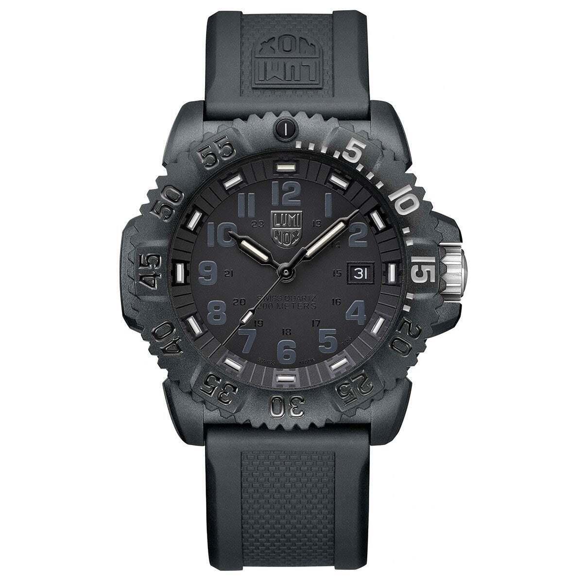 Luminox Navy Seal Carbonox Black Rubber Date Quartz Men Watch XS.3051.GO.NSF