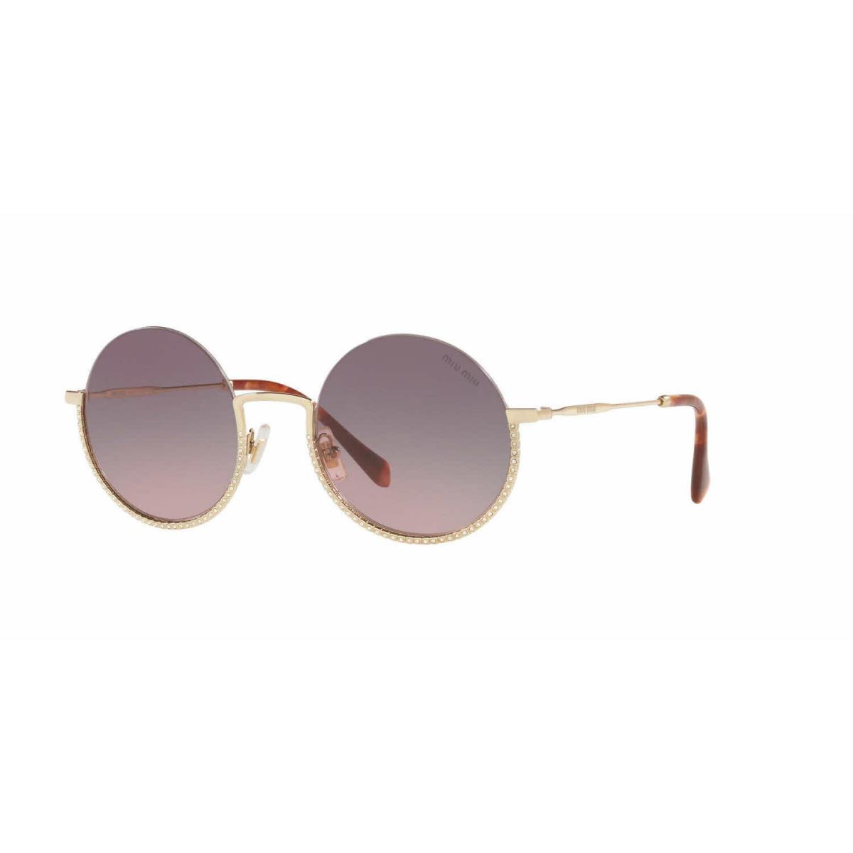 Miu Miu MU 69US ZVN146 Round Sunglasses Pale Gold Pink Gradient