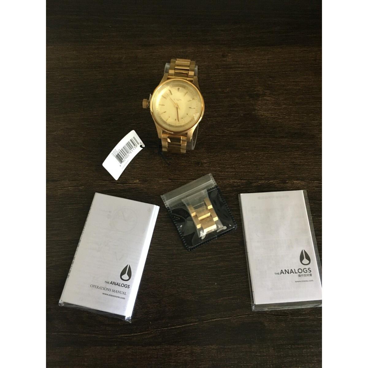 Nixon Facet 38 Watch 38mm Water Resistant Gold Plated A409 Nixon