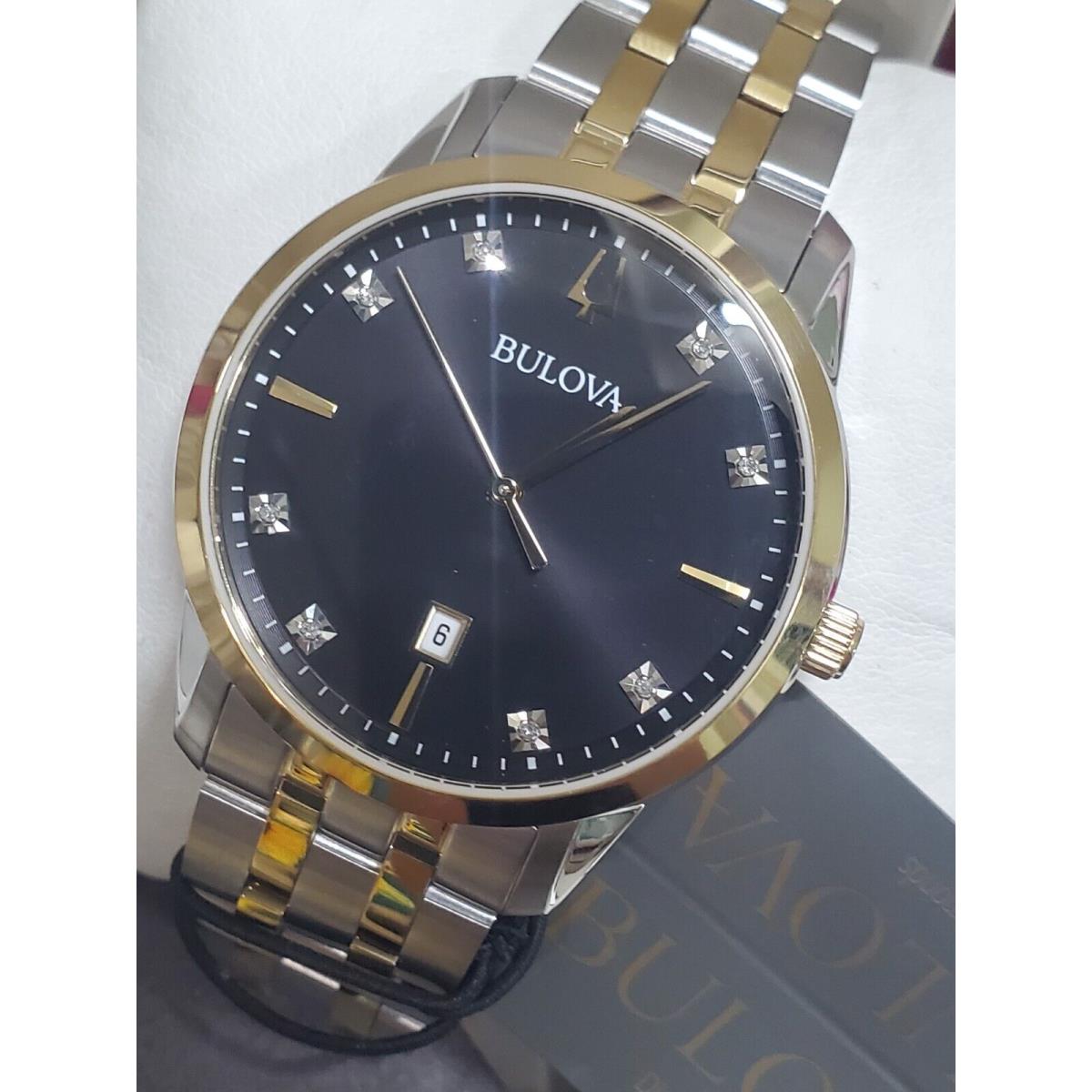 Bulova 98D165 40mm Silver Gold Stainless Steel Men`s Wristwatch