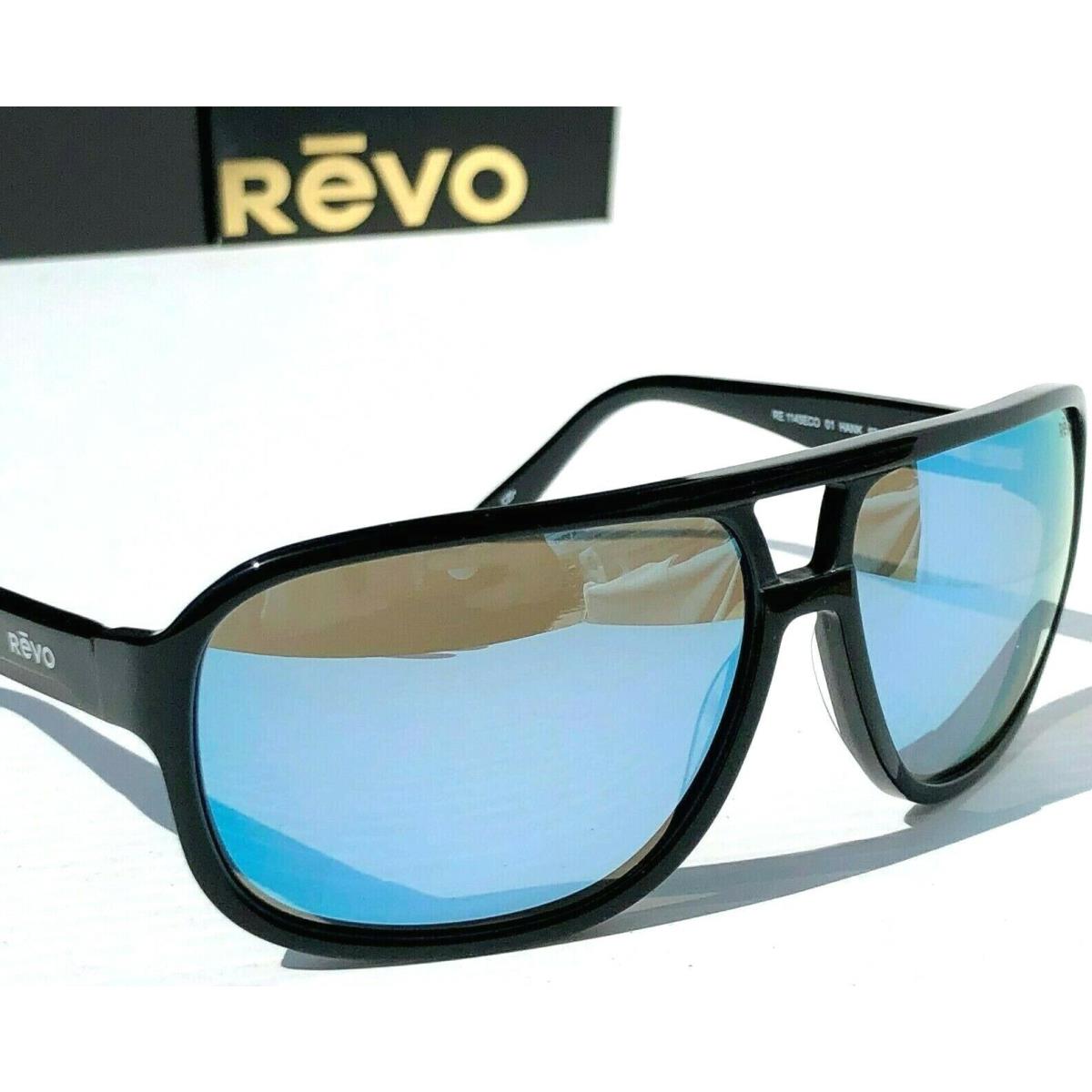 Revo Hank LE Black Polished w Polarized Blue Water Lens Sunglass 1145 01 BL