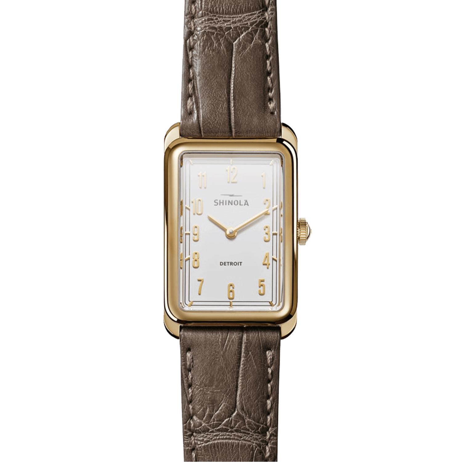 Shinola S0120065296 The Muldowney Off White Dial Leather Strap Ladies Watch