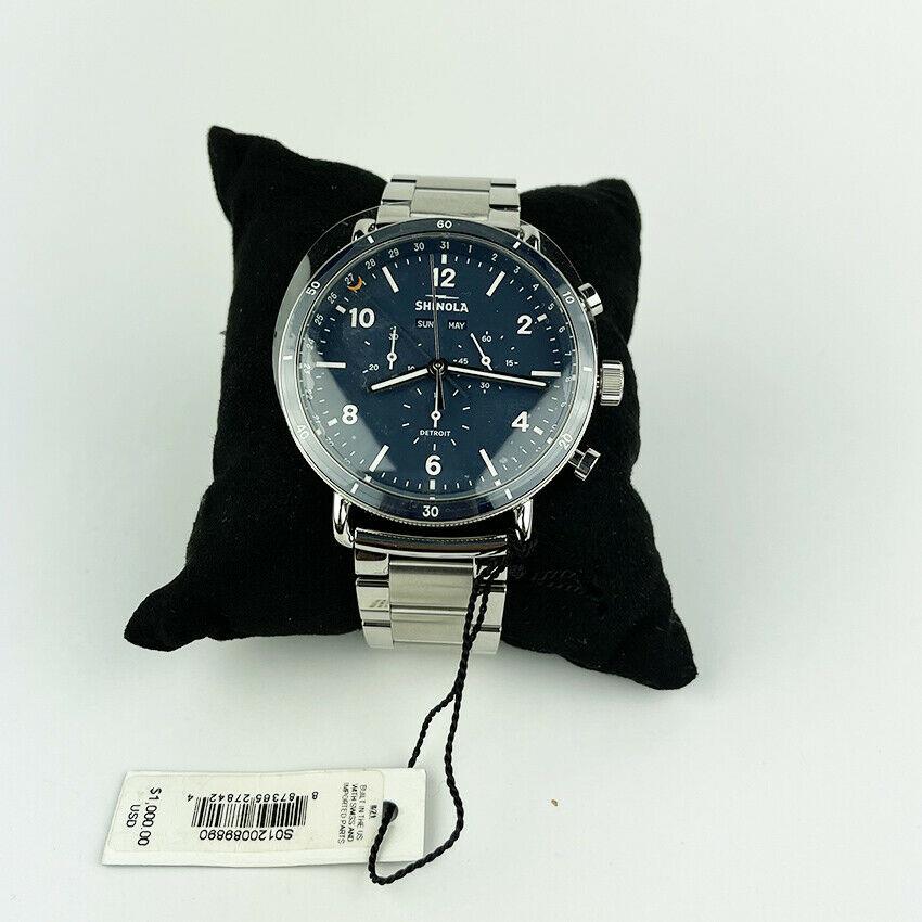 Shinola Canfield Sport Chronograph 45MM Midnight Blue and Stainless