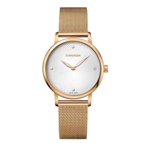 Wenger Women`s Rose Gold Steel Watch Urban Donnissima Silver Dial 01.1721.114 - Gold , Silver