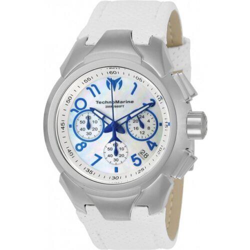 Technomarine Sea Dream Women`s 42mm White Mother of Pearl Dial Watch TM-715030 - Dial: Blue, Multicolor, White, Band: White, Bezel: Silver