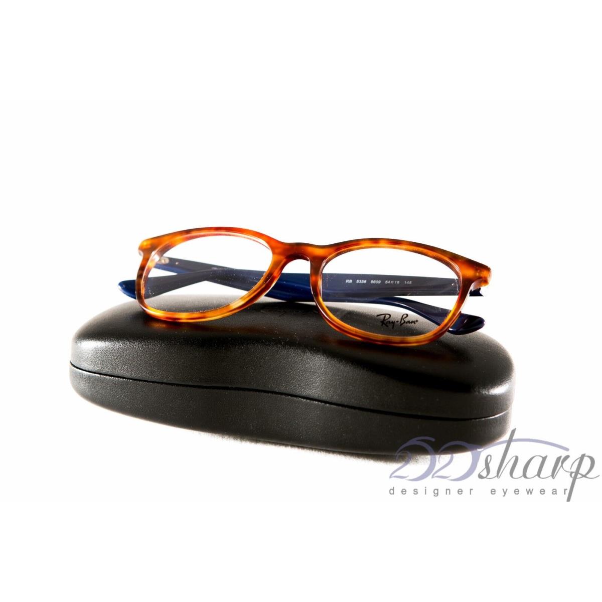 Ray Ban Eyeglasses-rb 5356 5609 54 Shiny Red Havana with Blue