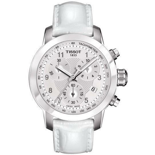 Tissot PRC200 Danica Patrick Limited Edition Ladies Watch T055.217.16.032.00 - White Dial, White Band, Silver Bezel