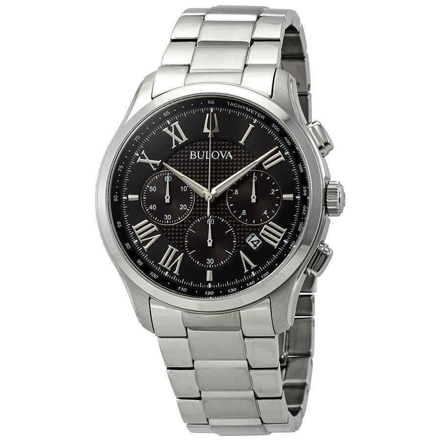 Bulova Classic Chronograph Black Dial Men`s Watch 96B288