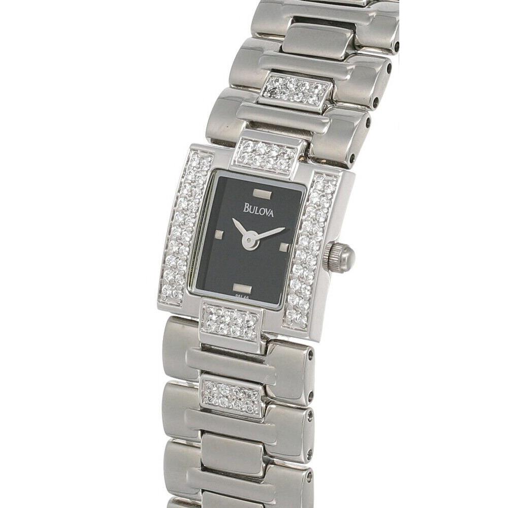 Bulova Black Dial Stainless Steel Women`s Watch 96L46