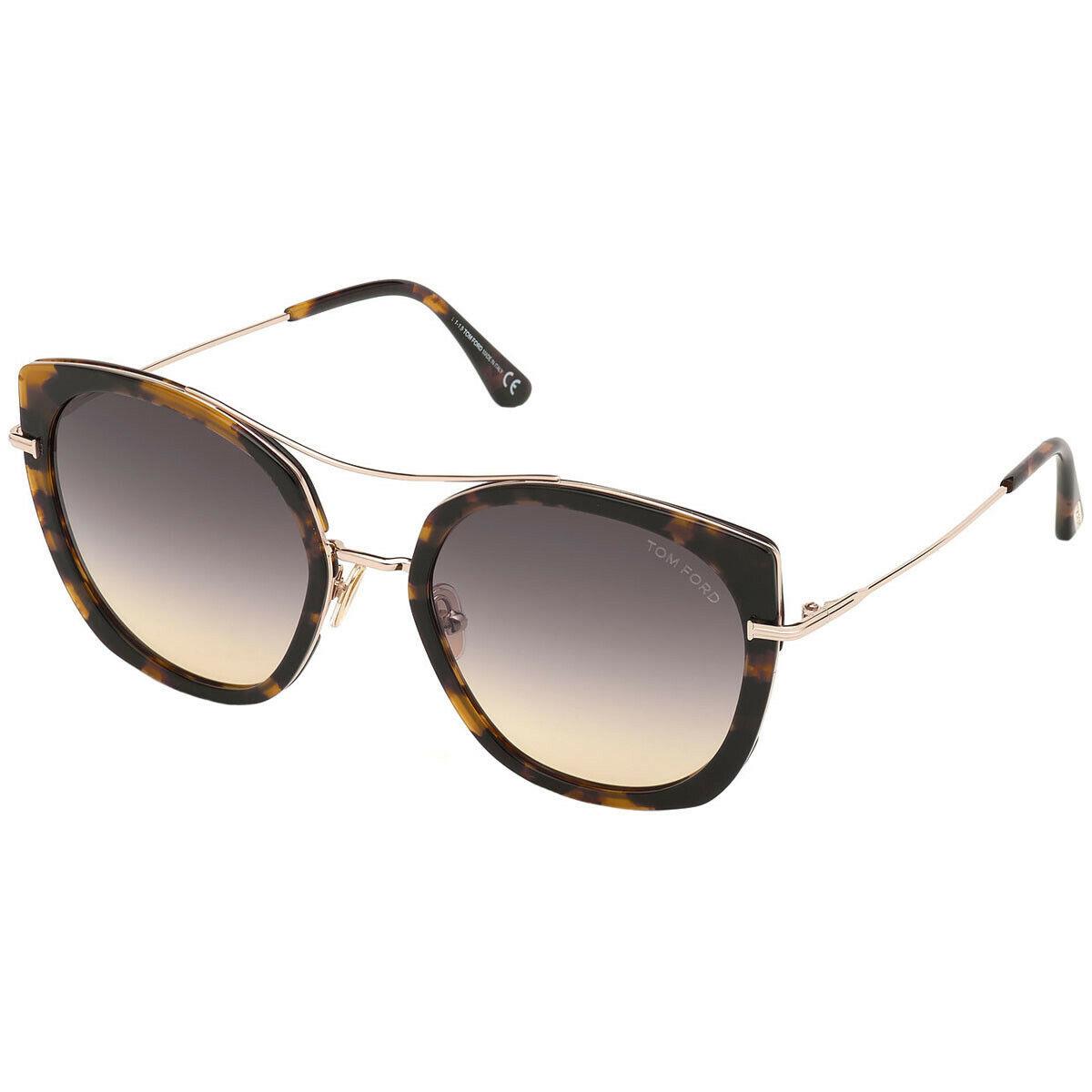 Tom Ford Joey TF760-F 55B Tortoise Gold Womens Oversize Sunglasses Made IN Italy