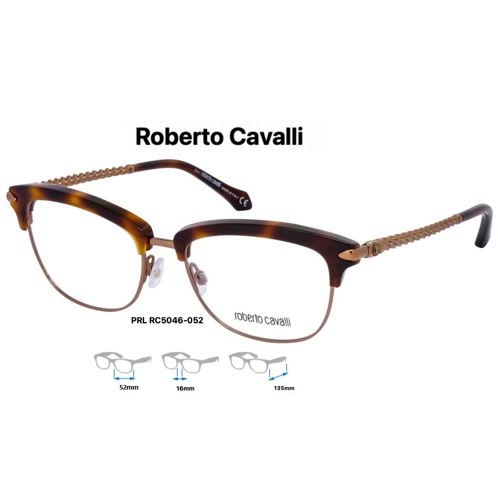 Roberto Cavalli Fauglia RC5046-052 Eyeglass Frames Dark Havana Size 52mm - Dark Havana, Frame: Dark Havana