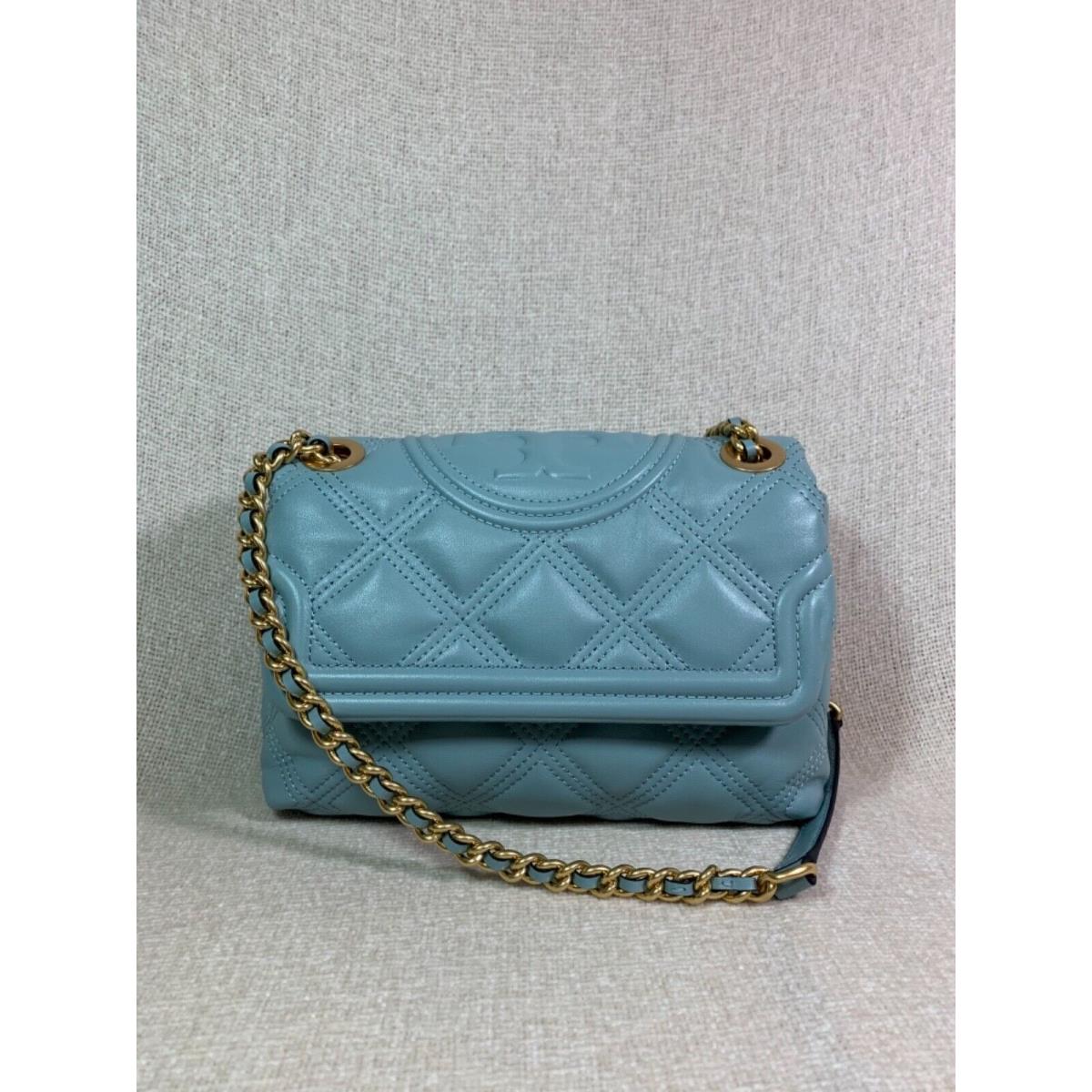 Tory Burch Northern Blue Soft Fleming Small Convertible Shoulder Bag