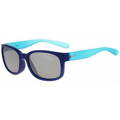 Nike EV0886-464 Spirit Women`s Kids Blue Sunglasses Grey Mirrored Lens