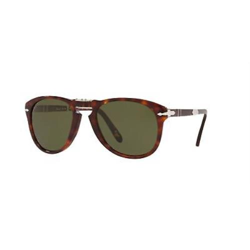 Persol Sunglasses PO0714SM 24P1 54mm Havanna / Green Polarized Lens - Frame: Brown, Lens: Green