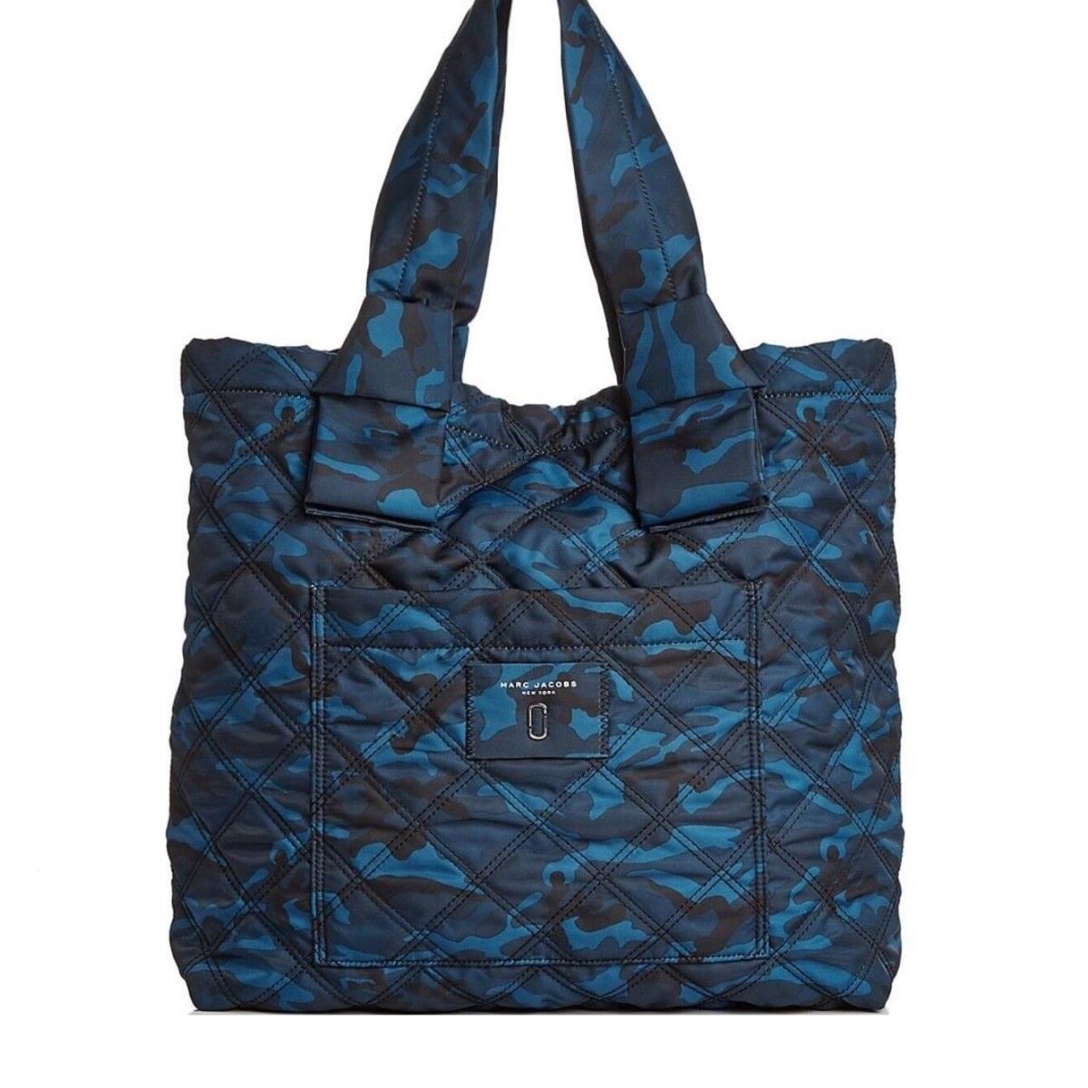 Marc Jacobs Quilted Knot Camo Print Nylon Tote Blue / Black Dust Bag