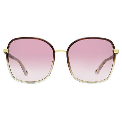 Chloé sunglasses  - Frame: Gold/Brown/Transparent, Lens: Violet Gradient 0