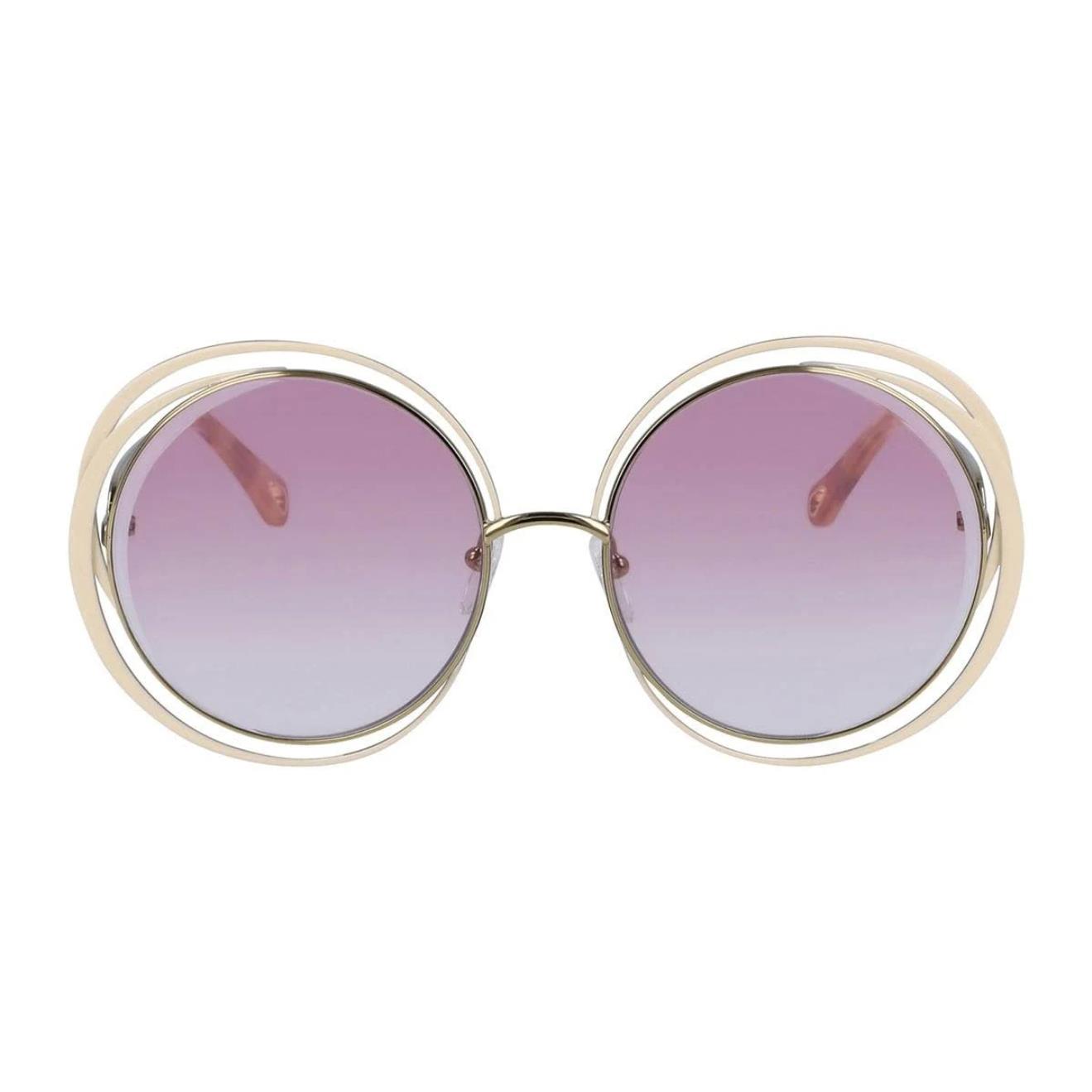 chloe carlina 59mm round sunglasses