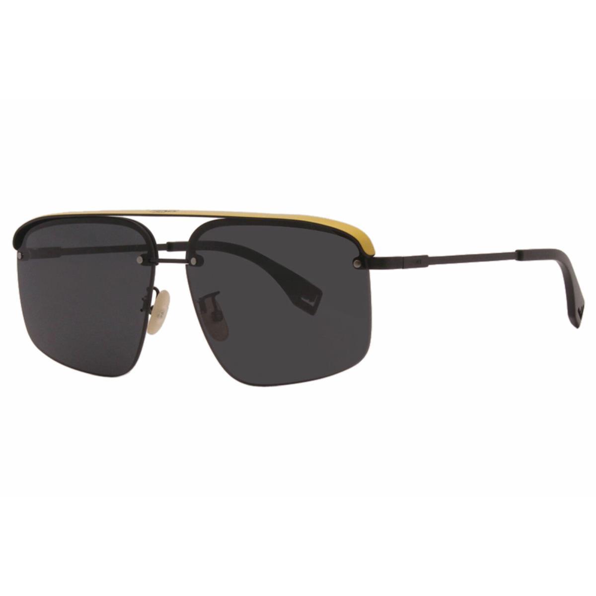 Fendi FF-M0094/G/S 807/IR Sunglasses Women`s Black-yellow/blue Lens Square 62mm