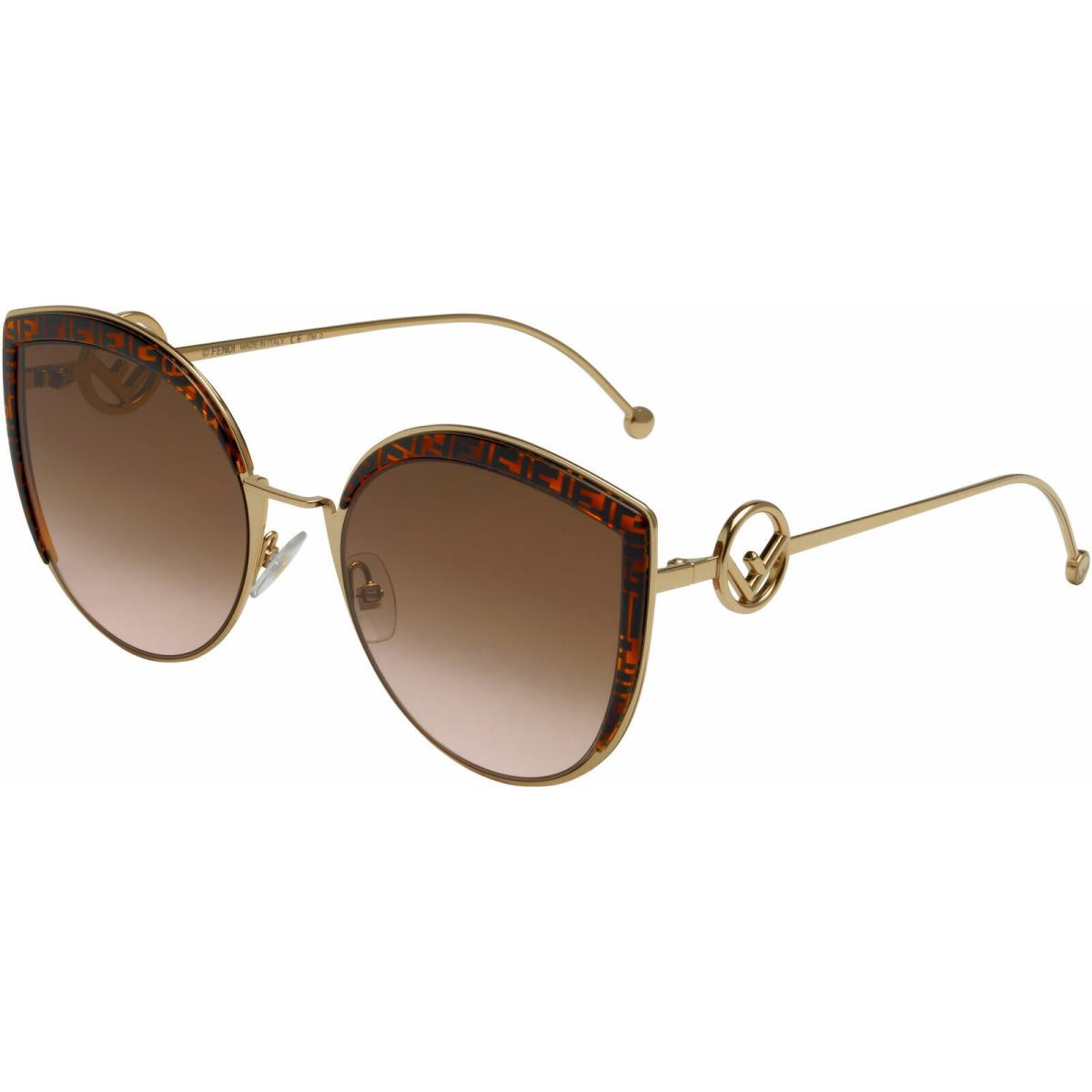 Fendi Sunglasses FF0290S VH8-M2 58mm Gold / Brown Pink Gradient Lens