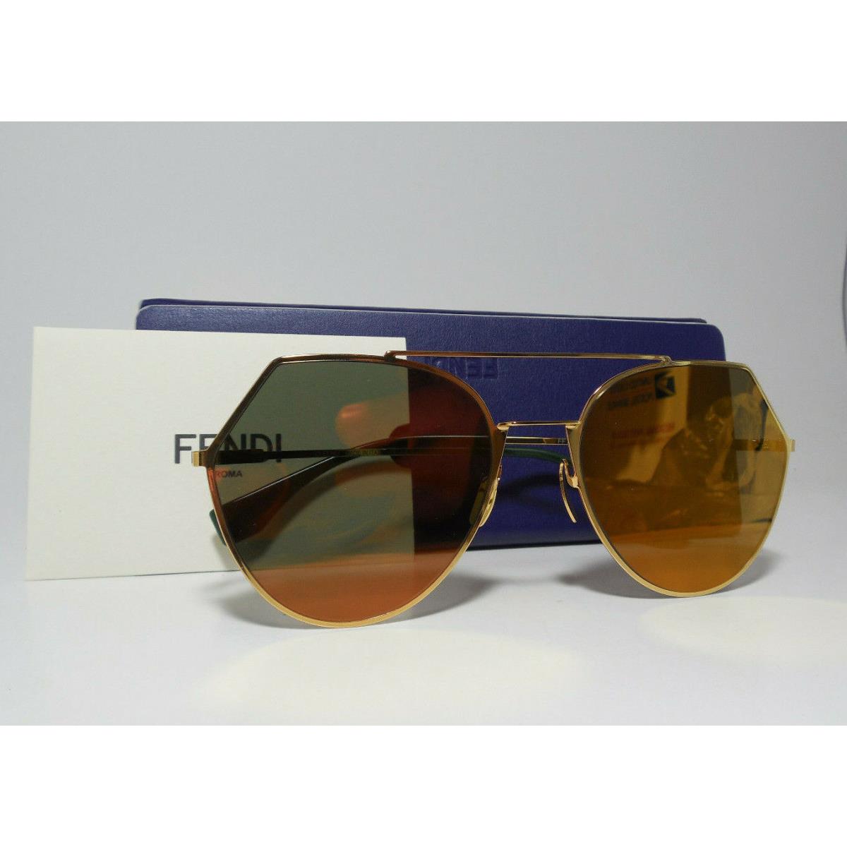 Fendi 0194/S 001 Yellow Gold Sunglasses 55mm Frame