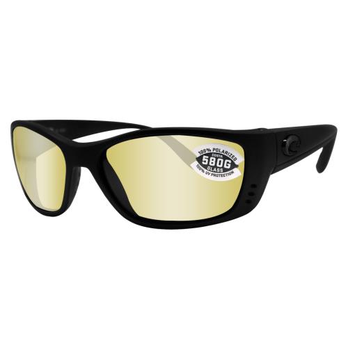 Costa Del Mar Fisch Blackout Frame Sunrise Silver Mirror 580 Glass Lens