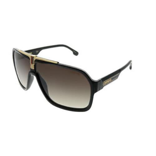 Carrera 1014/S 807 HA Black Plastic Aviator Sunglasses Brown Gradient Lens