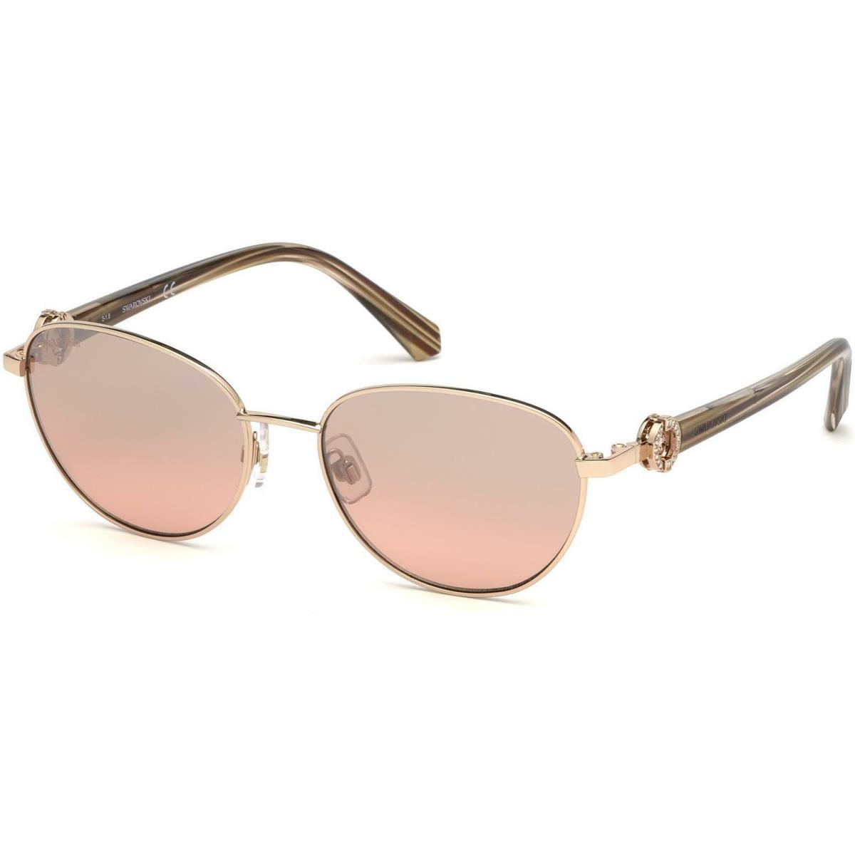 Swarovski SK 0205 Sunglasses 28U Shiny Rose Gold / Bordeaux Mirror