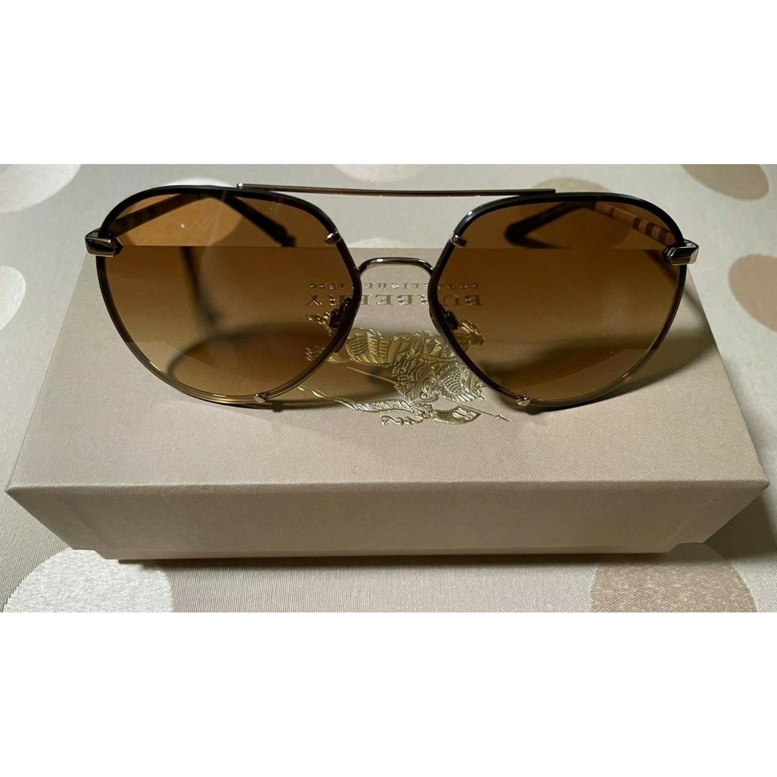 burberry trench 61mm aviator sunglasses