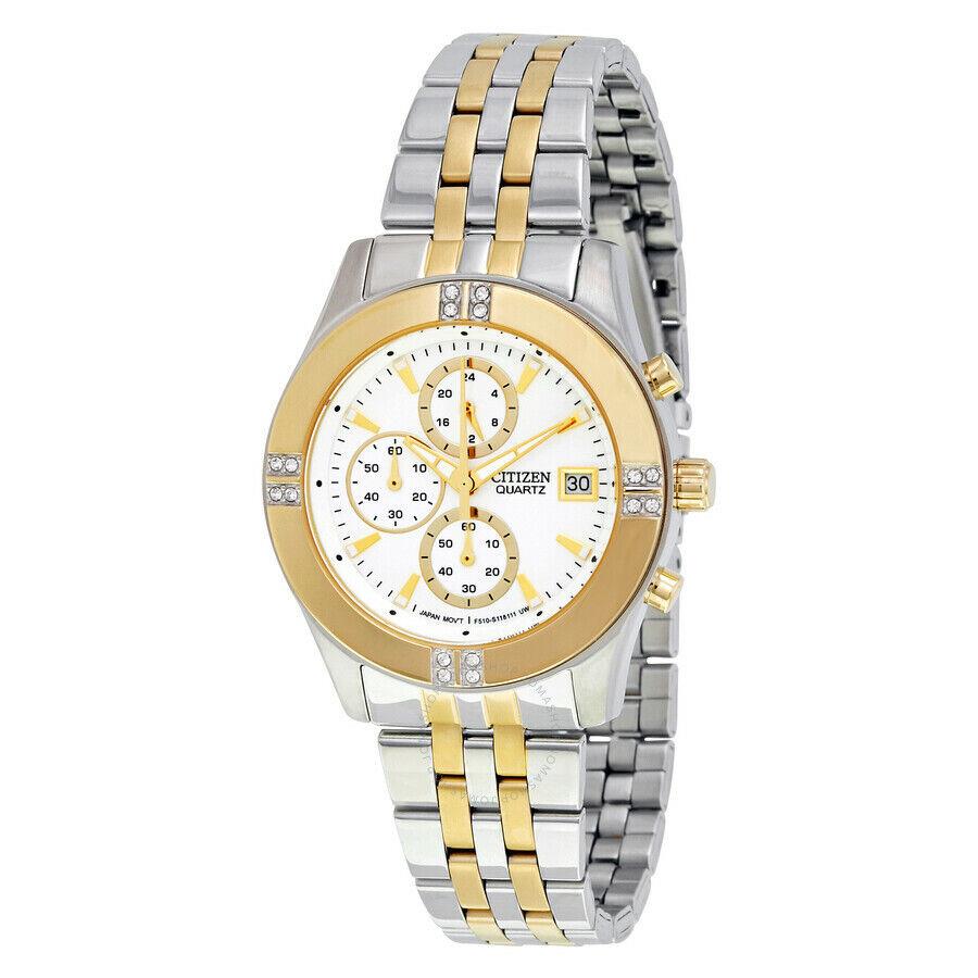 Citizen Quartz Chronograph Swarovski Crystal Bracelet Women`s Watch - FA1044-51A