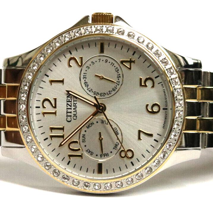 Citizen ED8114-57A Women`s Quartz Two-tone Watch with Accent Stones