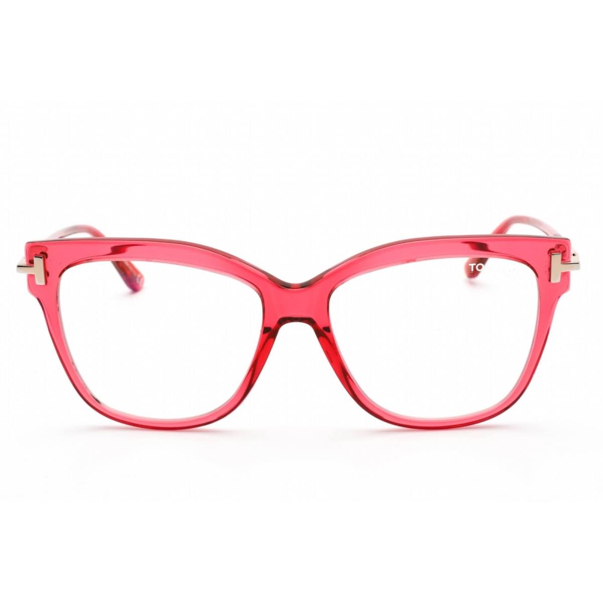 Tom Ford Women`s Eyeglasses Full Rim Shiny Red Rectangular Frame FT5704-B 066