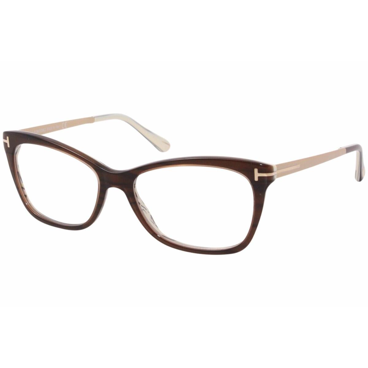 Tom Ford FT5353 Women`s Eyeglasses 050 Dark Brown/ Clear Lens Plastic 52 mm