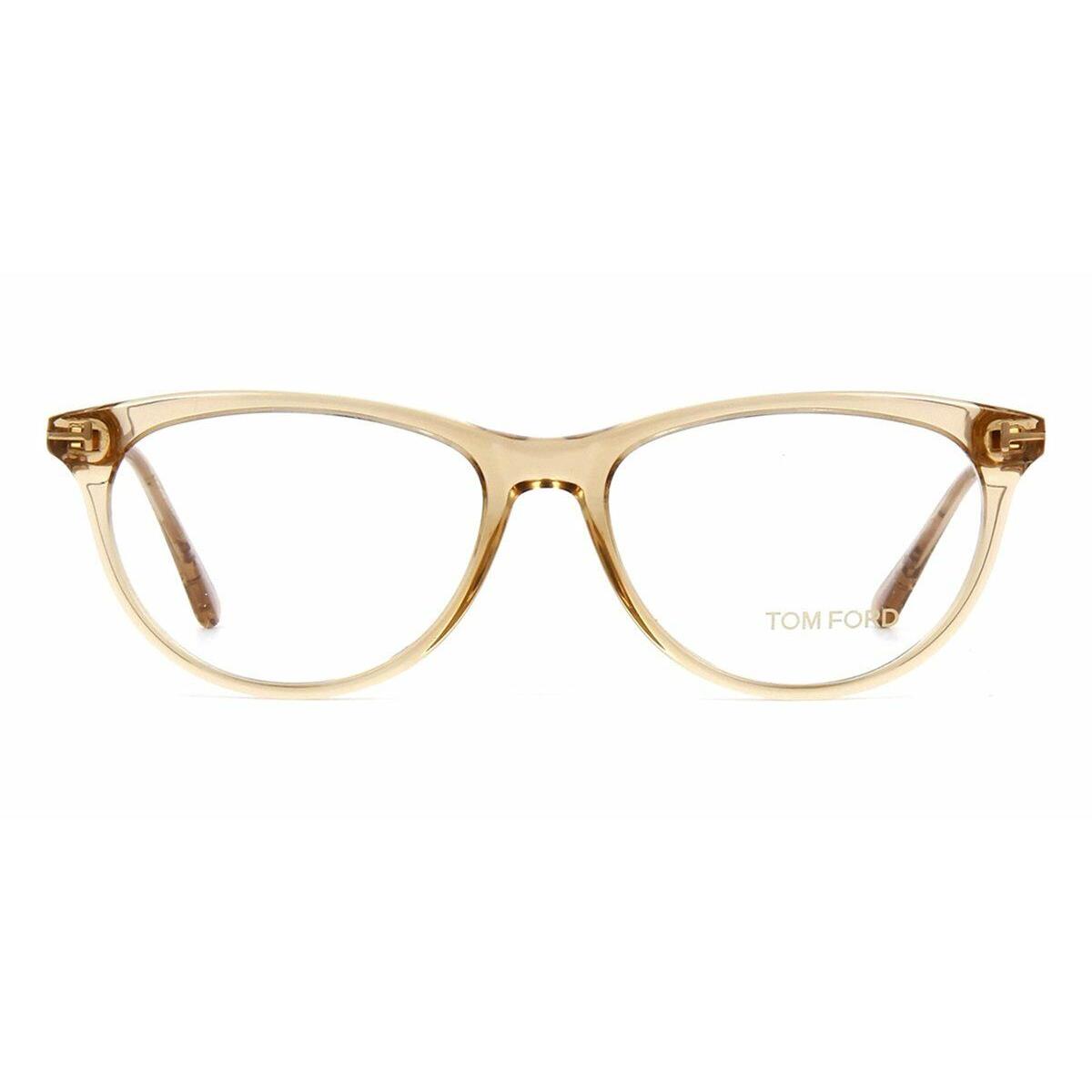 Tom Ford FT5509 045 Eyeglasses Shiny Light Brown Frame 54mm