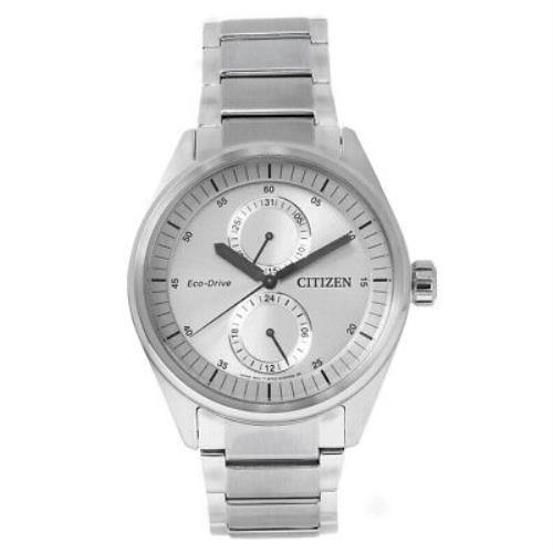 Citizen Paradex BU3010-51H Men`s 43mm Stainless Steel Eco-drive Watch - Silver Dial, Silver Band